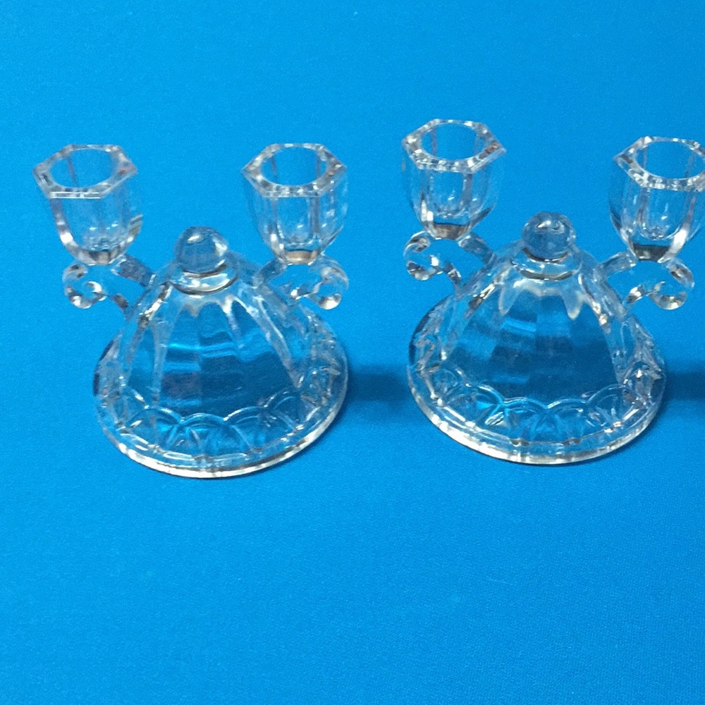 Vintage crystal candle holders